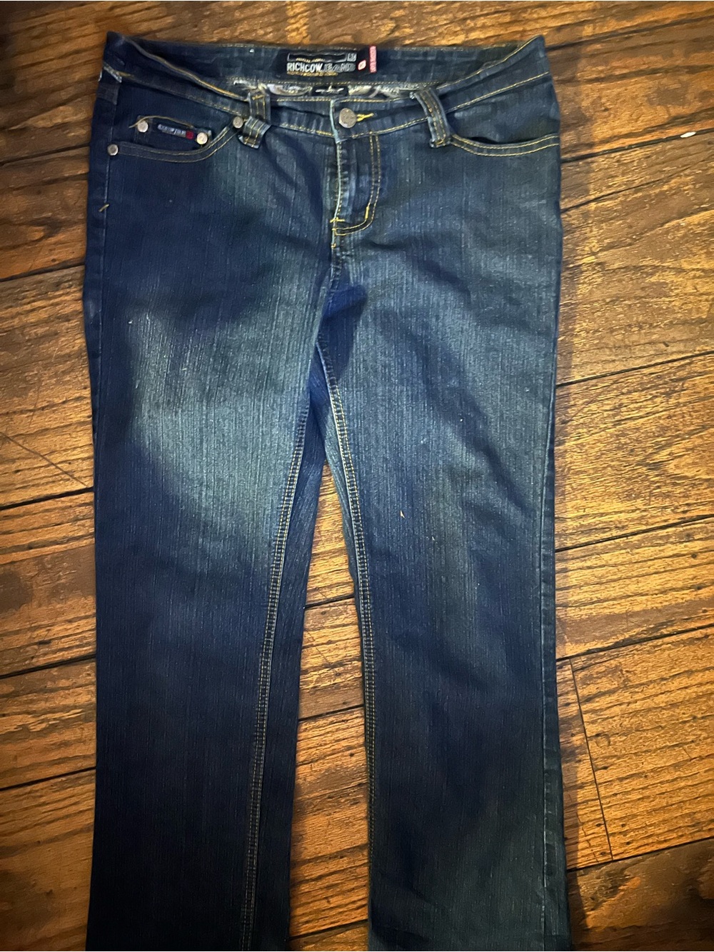 High-Rise Dark Blue Bootcut Jeans for Women -